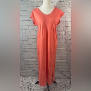Universal Thread Dress Women Med NWT Coral Knit Maxi Short Sleeve Pullover Dress